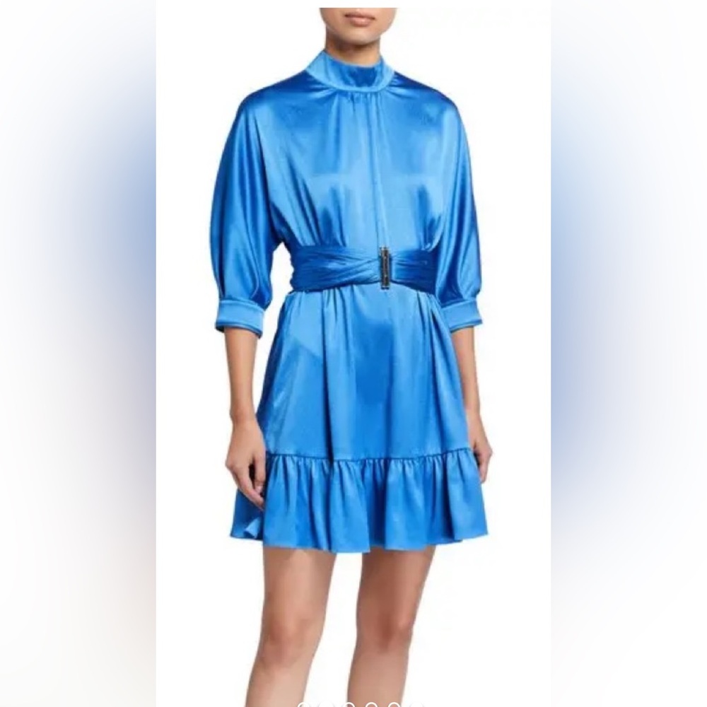 Alexis Satin Mini Dress in Electric Blue